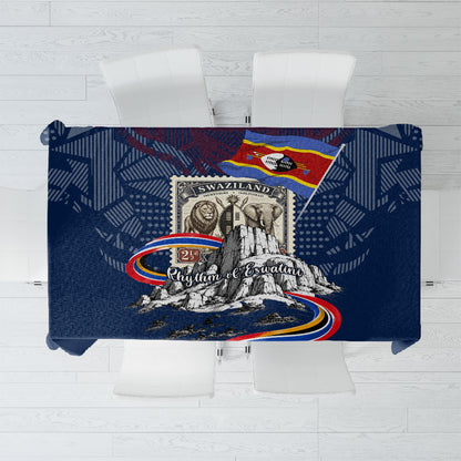 Eswatini Somhlolo Day Tablecloth Swazi Flag Stamp Traditional Dancer African Heritage Graphic