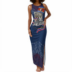 Eswatini Somhlolo Day Tank Maxi Dress Swazi Flag Stamp Traditional Dancer African Heritage Graphic