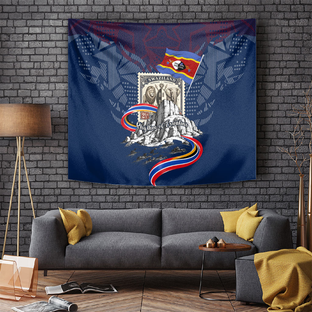 Eswatini Somhlolo Day Tapestry Swazi Flag Stamp Traditional Dancer African Heritage Graphic