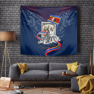 Eswatini Somhlolo Day Tapestry Swazi Flag Stamp Traditional Dancer African Heritage Graphic