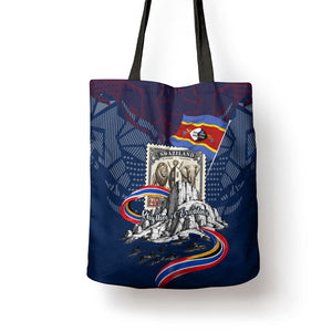 Eswatini Somhlolo Day Tote Bag Swazi Flag Stamp Traditional Dancer African Heritage Graphic