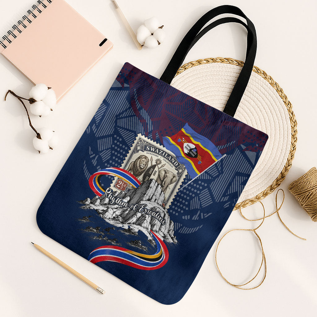 Eswatini Somhlolo Day Tote Bag Swazi Flag Stamp Traditional Dancer African Heritage Graphic