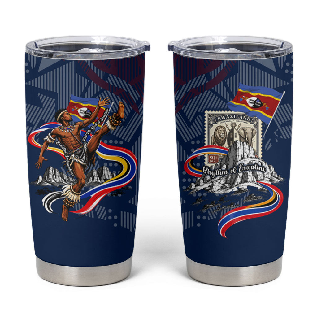 Eswatini Somhlolo Day Tumbler Cup Swazi Flag Stamp Traditional Dancer African Heritage Graphic
