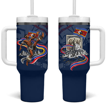 Eswatini Somhlolo Day Tumbler With Handle Swazi Flag Stamp Traditional Dancer African Heritage Graphic