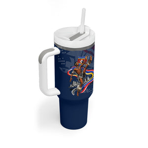 Eswatini Somhlolo Day Tumbler With Handle Swazi Flag Stamp Traditional Dancer African Heritage Graphic