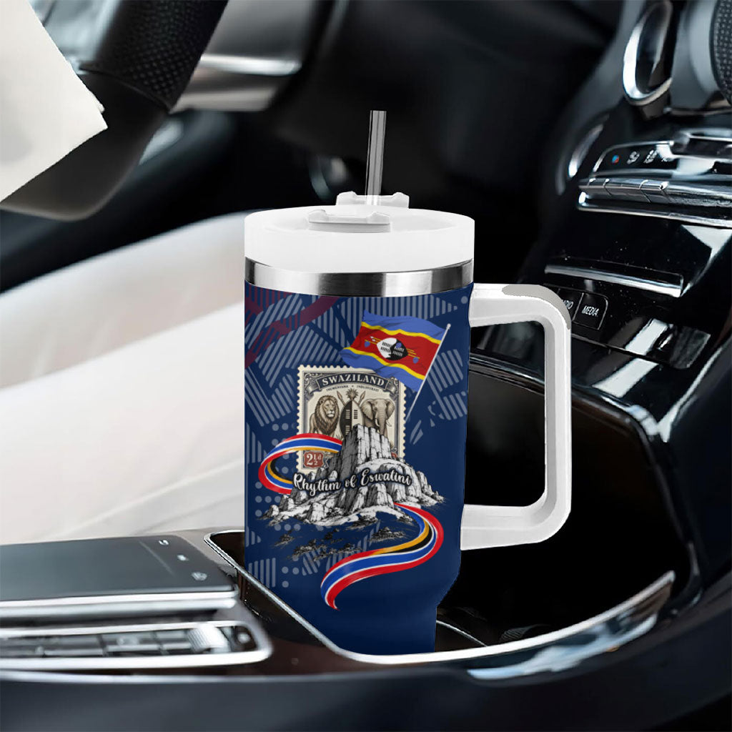 Eswatini Somhlolo Day Tumbler With Handle Swazi Flag Stamp Traditional Dancer African Heritage Graphic