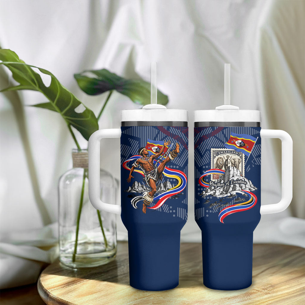 Eswatini Somhlolo Day Tumbler With Handle Swazi Flag Stamp Traditional Dancer African Heritage Graphic