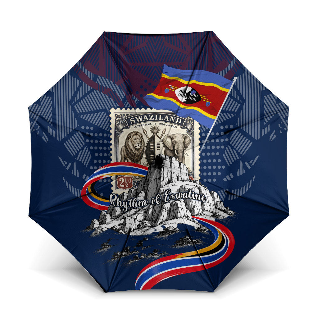 Eswatini Somhlolo Day Umbrella Swazi Flag Stamp Traditional Dancer African Heritage Graphic