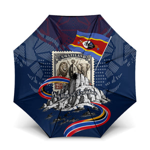 Eswatini Somhlolo Day Umbrella Swazi Flag Stamp Traditional Dancer African Heritage Graphic