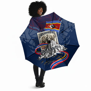 Eswatini Somhlolo Day Umbrella Swazi Flag Stamp Traditional Dancer African Heritage Graphic