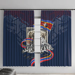 Eswatini Somhlolo Day Window Curtain Swazi Flag Stamp Traditional Dancer African Heritage Graphic