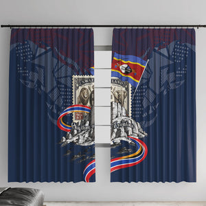 Eswatini Somhlolo Day Window Curtain Swazi Flag Stamp Traditional Dancer African Heritage Graphic