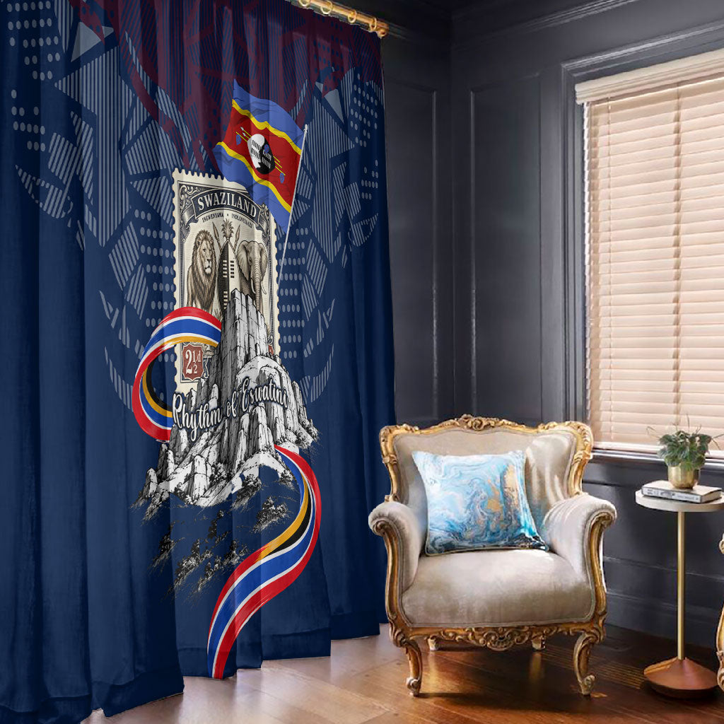 Eswatini Somhlolo Day Window Curtain Swazi Flag Stamp Traditional Dancer African Heritage Graphic