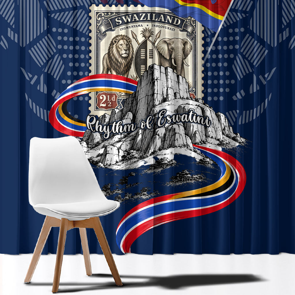 Eswatini Somhlolo Day Window Curtain Swazi Flag Stamp Traditional Dancer African Heritage Graphic