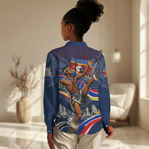 Eswatini Somhlolo Day Women Casual Shirt Swazi Flag Stamp Traditional Dancer African Heritage Graphic