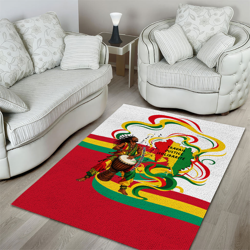 Guinea Independence Day Conakry Area Rug African Flag Djembe Drum Freedom