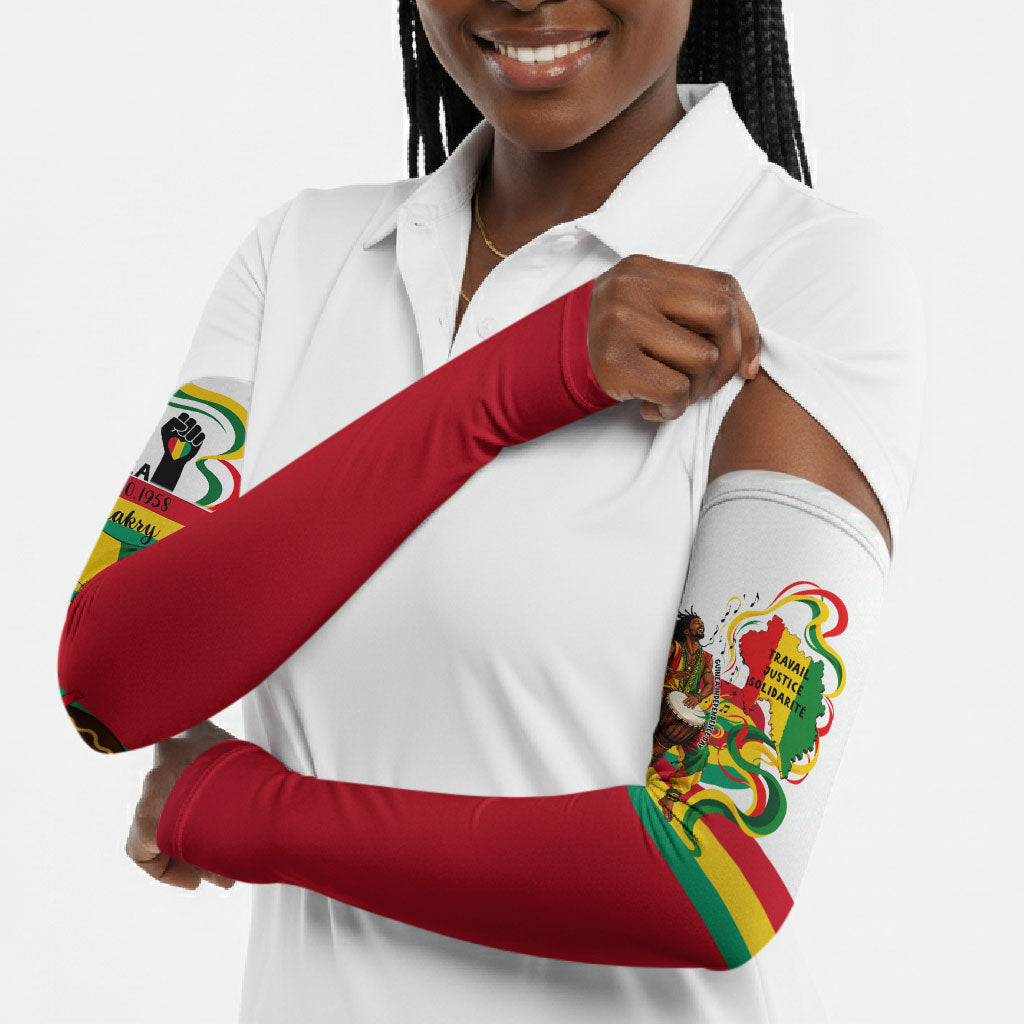 Guinea Independence Day Conakry Arm Sleeves African Flag Djembe Drum Freedom