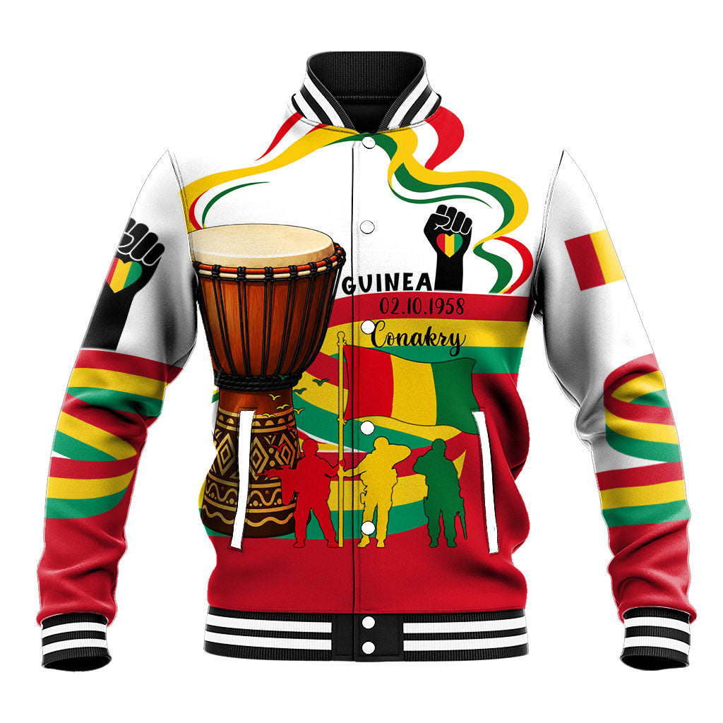 Guinea Independence Day Conakry Baseball Jacket African Flag Djembe Drum Freedom