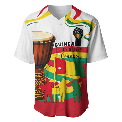 Guinea Independence Day Conakry Baseball Jersey African Flag Djembe Drum Freedom