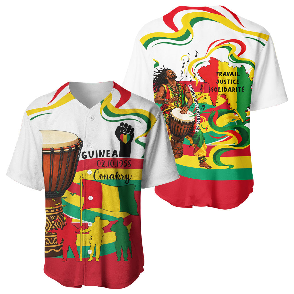 Guinea Independence Day Conakry Baseball Jersey African Flag Djembe Drum Freedom