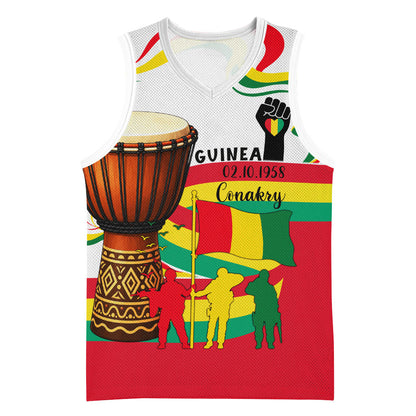 Guinea Independence Day Conakry Basketball Jersey African Flag Djembe Drum Freedom