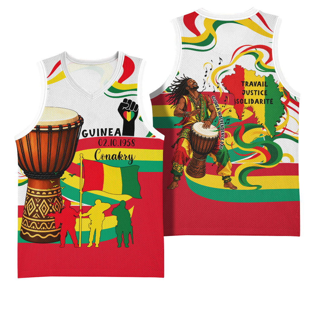 Guinea Independence Day Conakry Basketball Jersey African Flag Djembe Drum Freedom