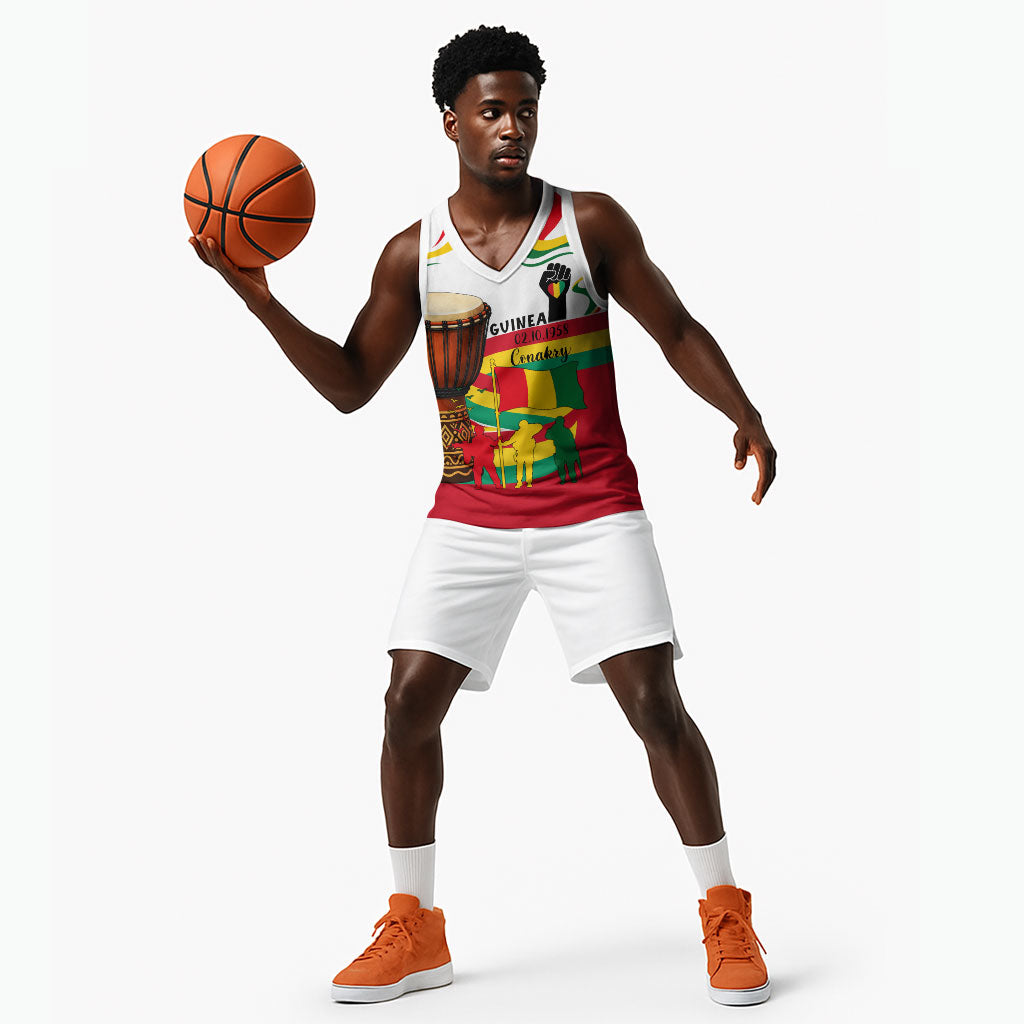 Guinea Independence Day Conakry Basketball Jersey African Flag Djembe Drum Freedom