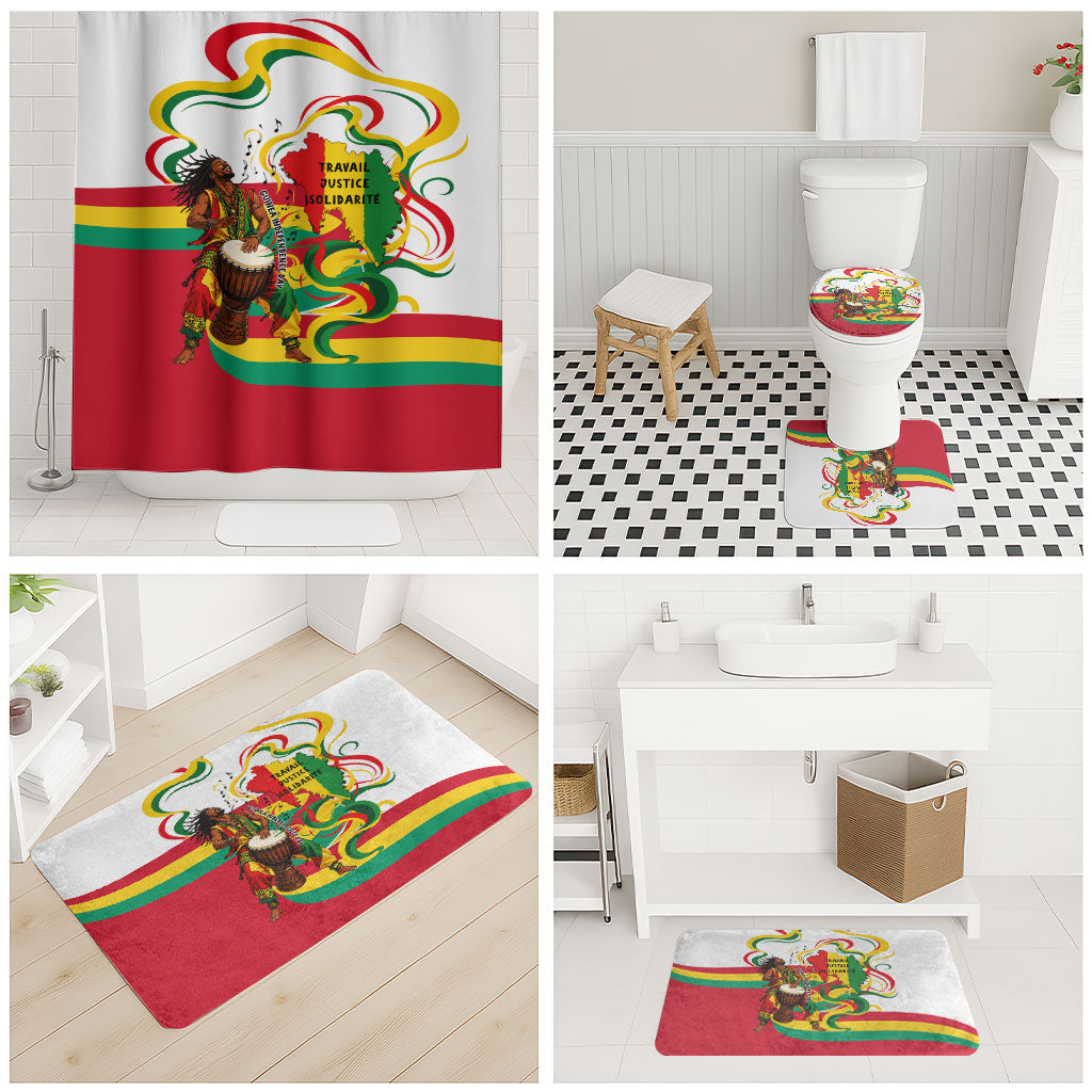Guinea Independence Day Conakry Bathroom Set African Flag Djembe Drum Freedom