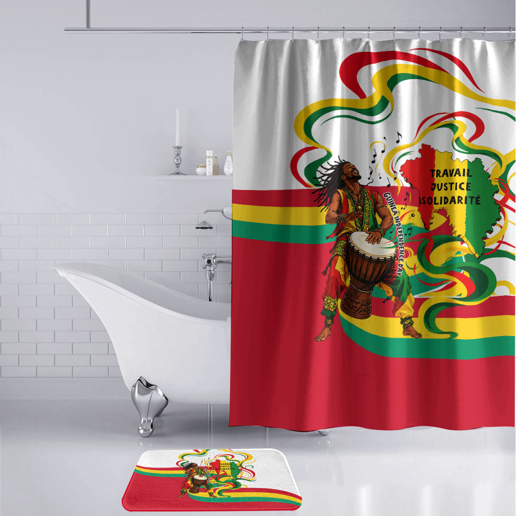 Guinea Independence Day Conakry Bathroom Set African Flag Djembe Drum Freedom