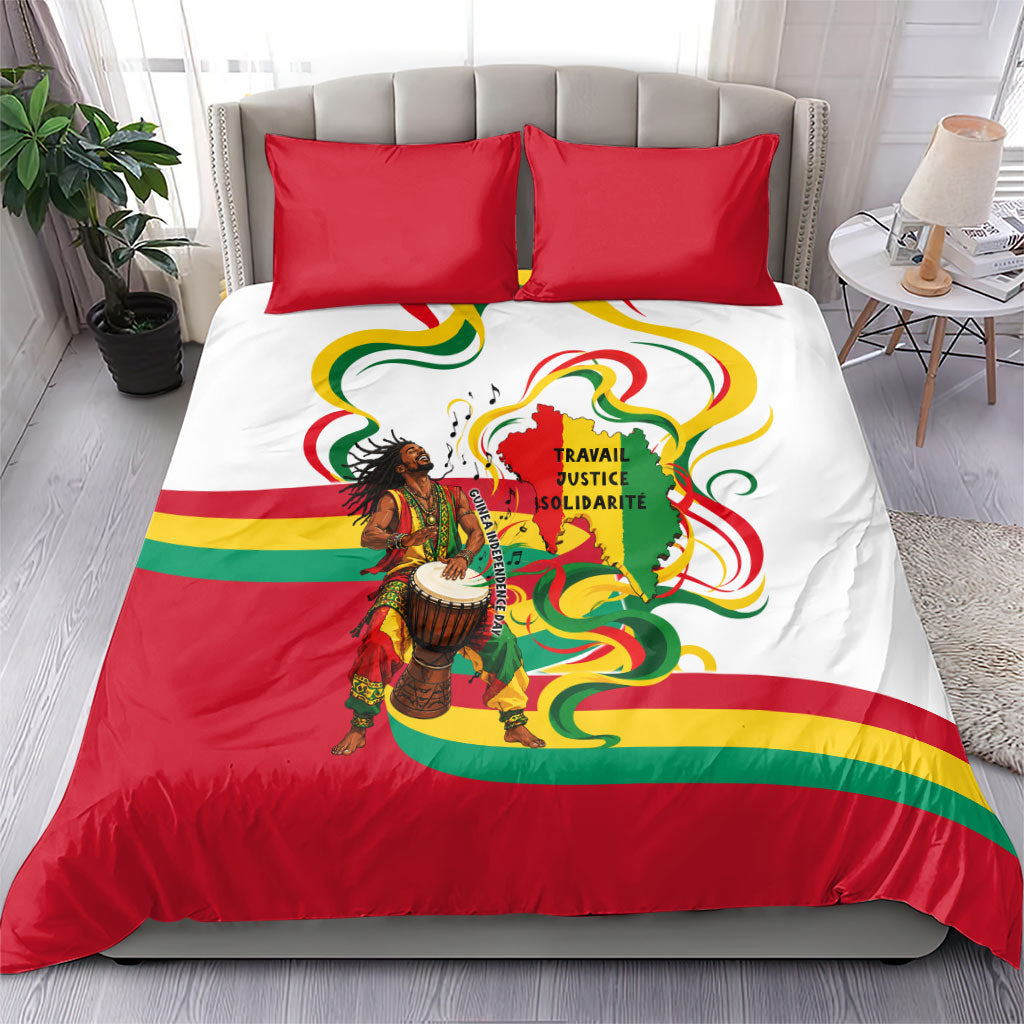 Guinea Independence Day Conakry Bedding Set African Flag Djembe Drum Freedom