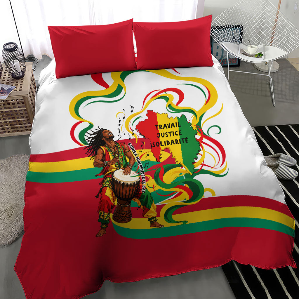 Guinea Independence Day Conakry Bedding Set African Flag Djembe Drum Freedom