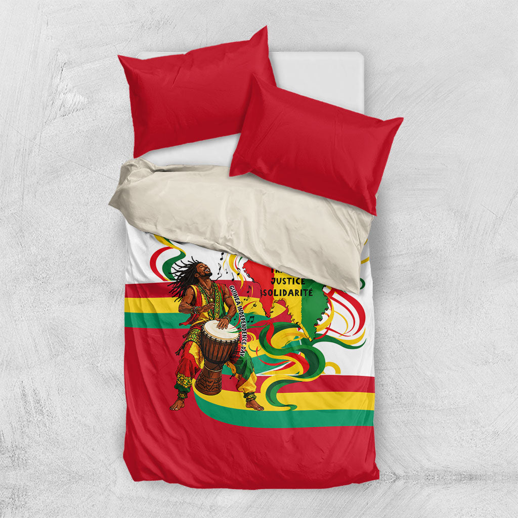 Guinea Independence Day Conakry Bedding Set African Flag Djembe Drum Freedom