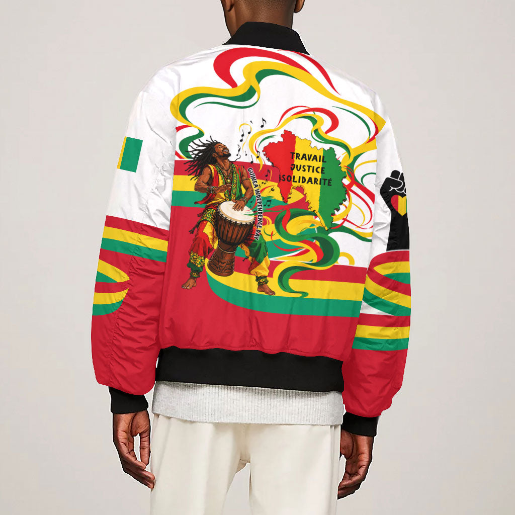 Guinea Independence Day Conakry Bomber Jacket African Flag Djembe Drum Freedom