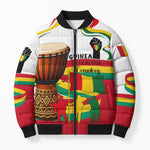 Guinea Independence Day Conakry Bomber Puffer Jacket African Flag Djembe Drum Freedom
