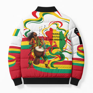 Guinea Independence Day Conakry Bomber Puffer Jacket African Flag Djembe Drum Freedom