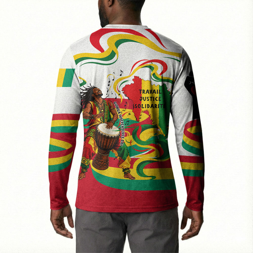 Guinea Independence Day Conakry Button Sweatshirt African Flag Djembe Drum Freedom