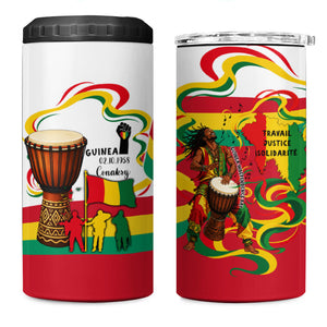 Guinea Independence Day Conakry 4 in 1 Can Cooler Tumbler African Flag Djembe Drum Freedom