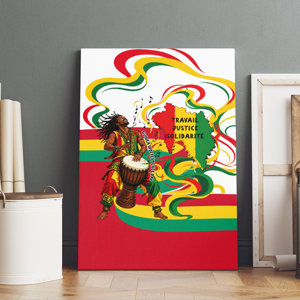 Guinea Independence Day Conakry Canvas Wall Art African Flag Djembe Drum Freedom