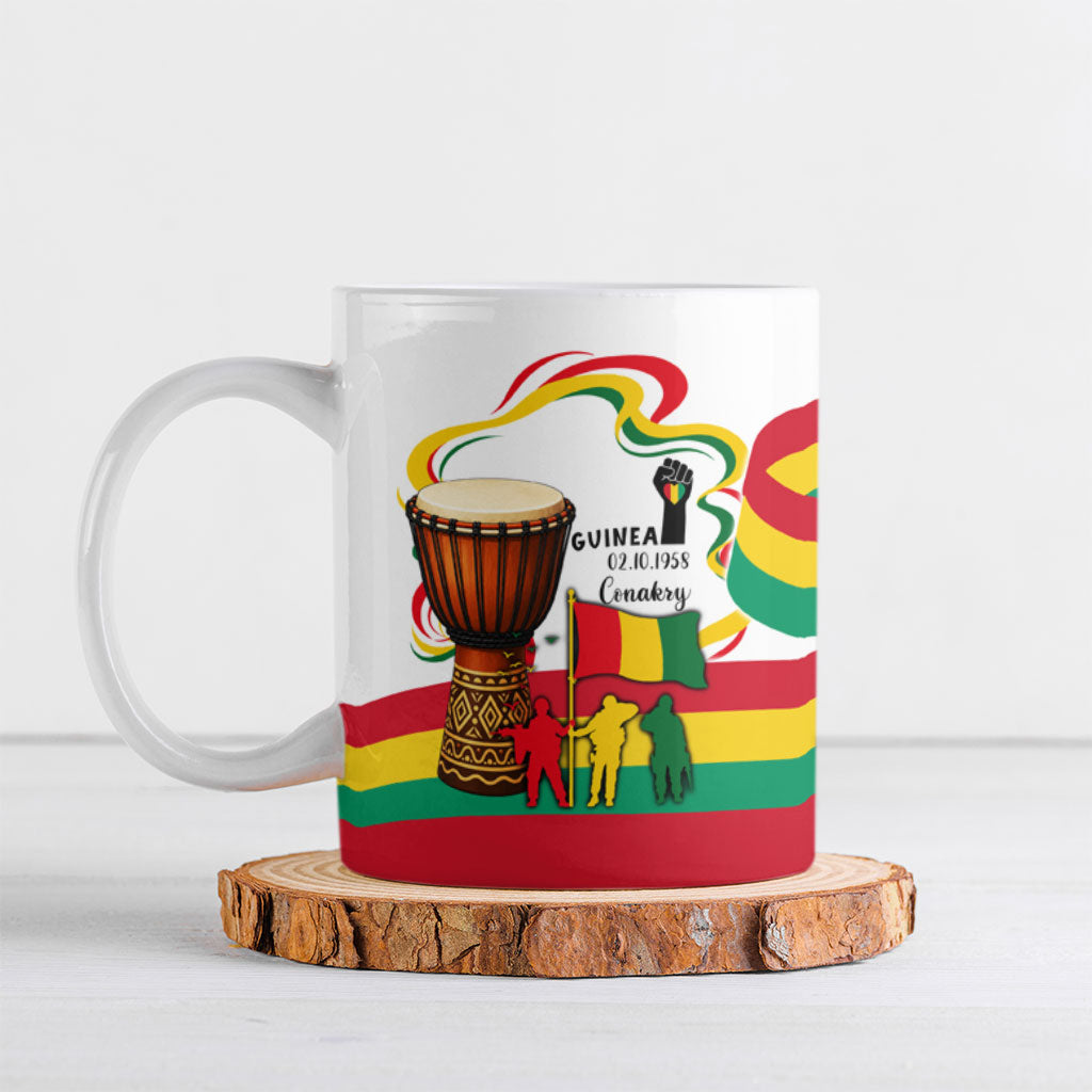 Guinea Independence Day Conakry Ceramic Mug African Flag Djembe Drum Freedom
