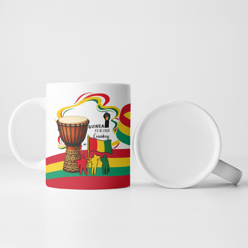 Guinea Independence Day Conakry Ceramic Mug African Flag Djembe Drum Freedom