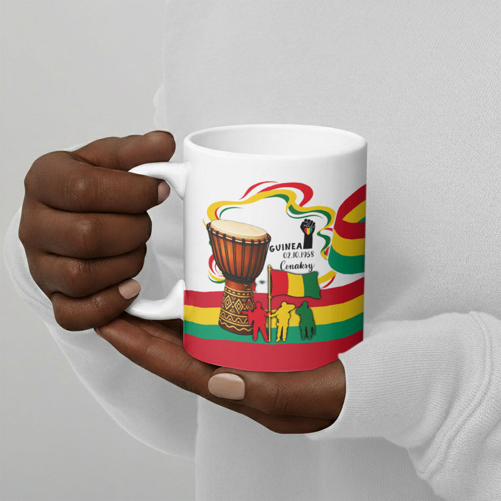 Guinea Independence Day Conakry Ceramic Mug African Flag Djembe Drum Freedom