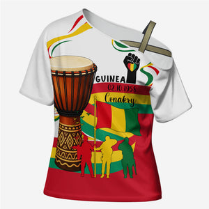 Guinea Independence Day Conakry Cross Shoulder Shirt African Flag Djembe Drum Freedom