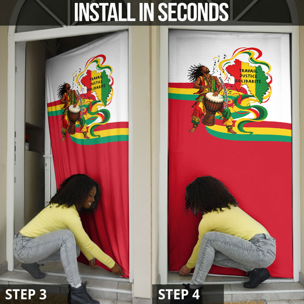Guinea Independence Day Conakry Door Cover African Flag Djembe Drum Freedom