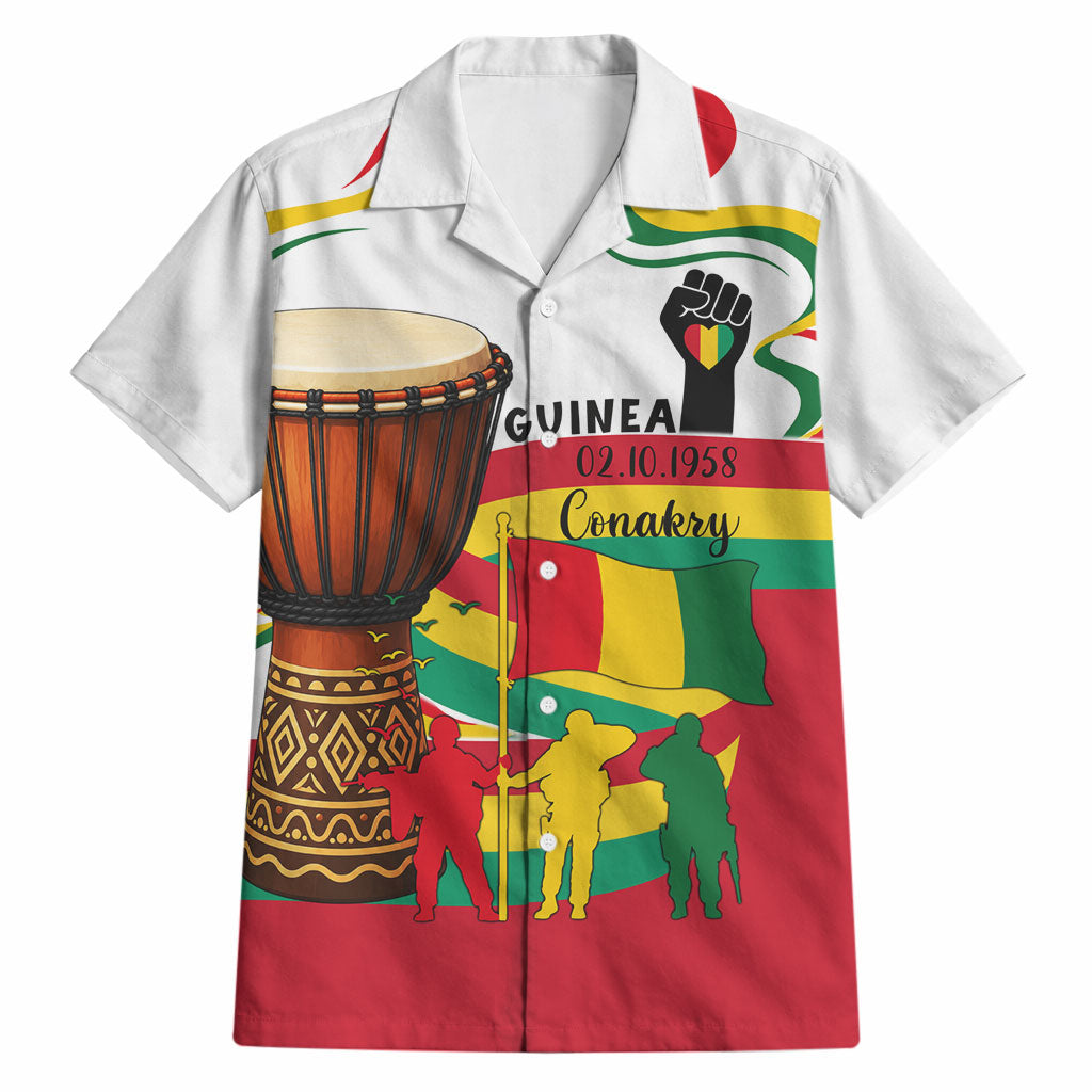 Guinea Independence Day Conakry Hawaiian Shirt African Flag Djembe Drum Freedom