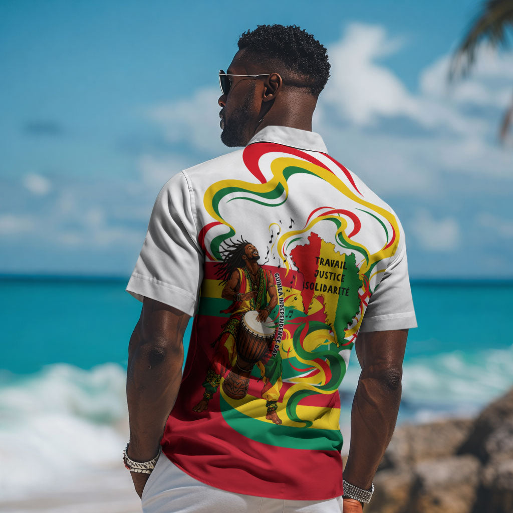 Guinea Independence Day Conakry Hawaiian Shirt African Flag Djembe Drum Freedom