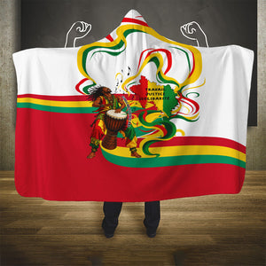 Guinea Independence Day Conakry Hooded Blanket African Flag Djembe Drum Freedom
