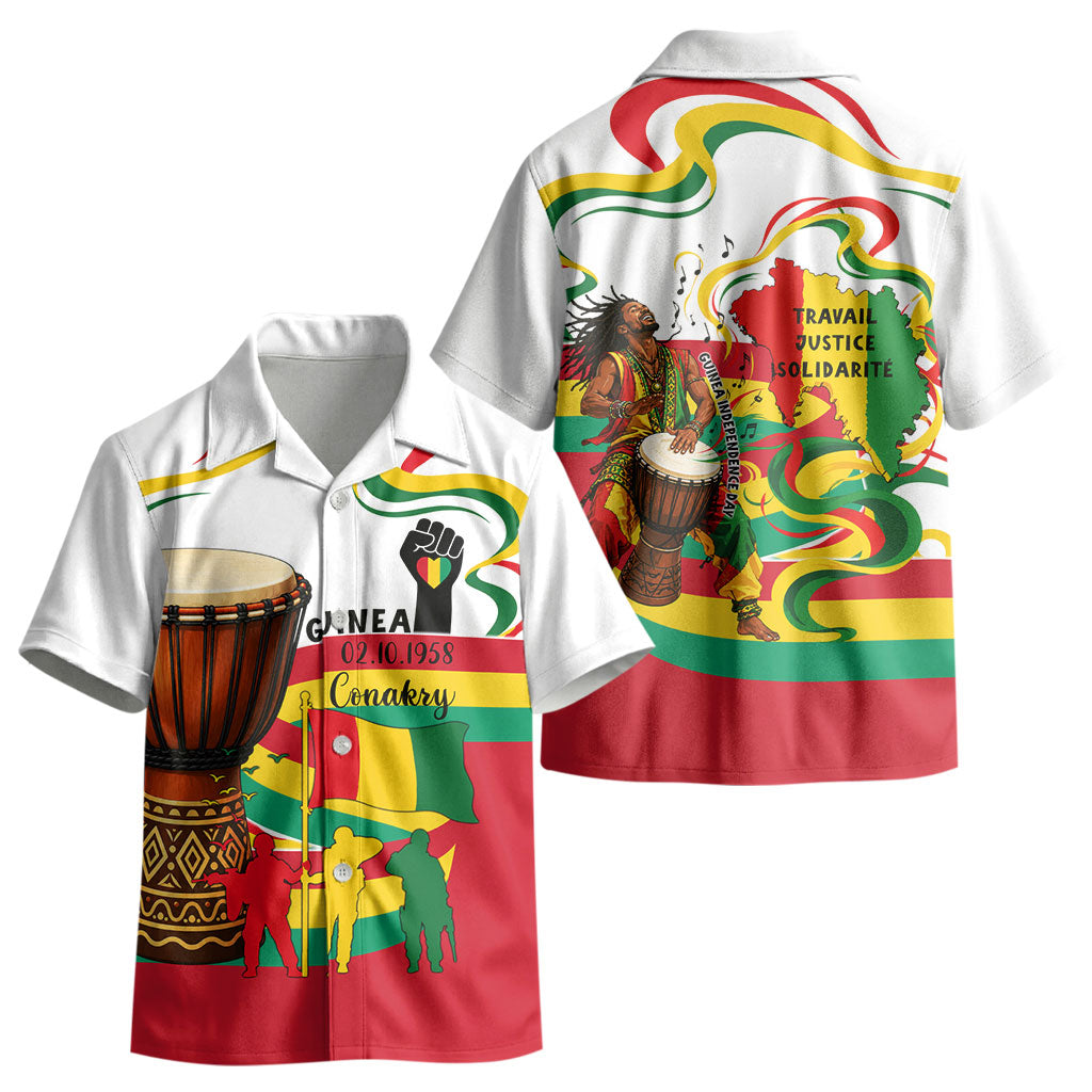 Guinea Independence Day Conakry Kid Hawaiian Shirt African Flag Djembe Drum Freedom