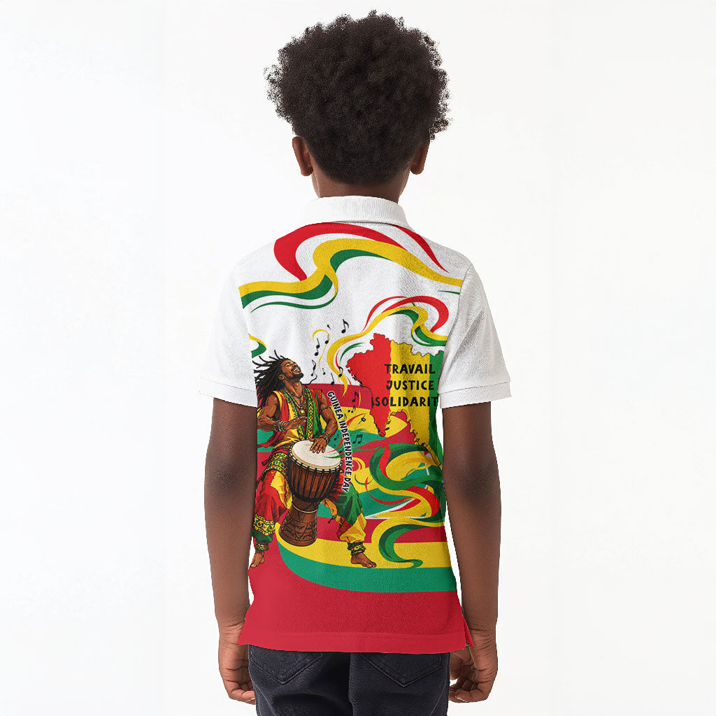 Guinea Independence Day Conakry Kid Polo Shirt African Flag Djembe Drum Freedom