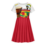 Guinea Independence Day Conakry Kid Short Sleeve Dress African Flag Djembe Drum Freedom