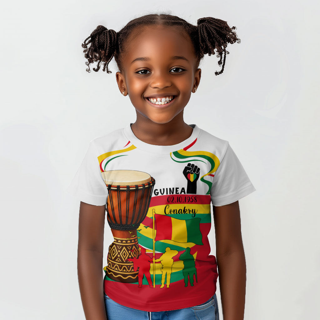 Guinea Independence Day Conakry Kid T shirt African Flag Djembe Drum Freedom